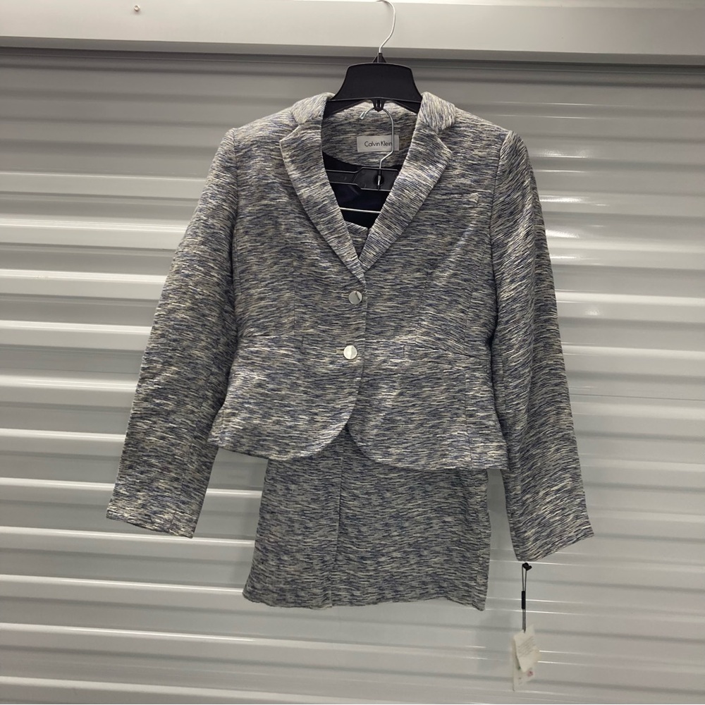 Calvin Klein Women's Textured Gray Blazer